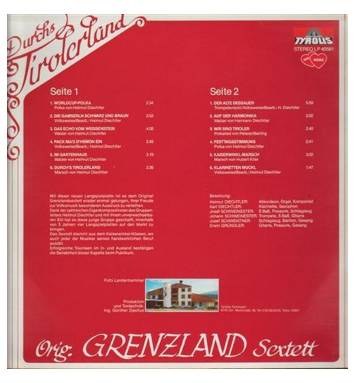 Orig. Grenzland Sextett - Durchs Tirolerland