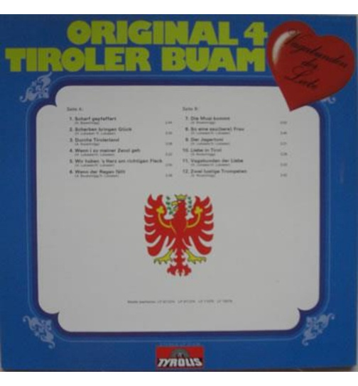 Orig. 4 Tiroler Buam - Vagabunden der Liebe