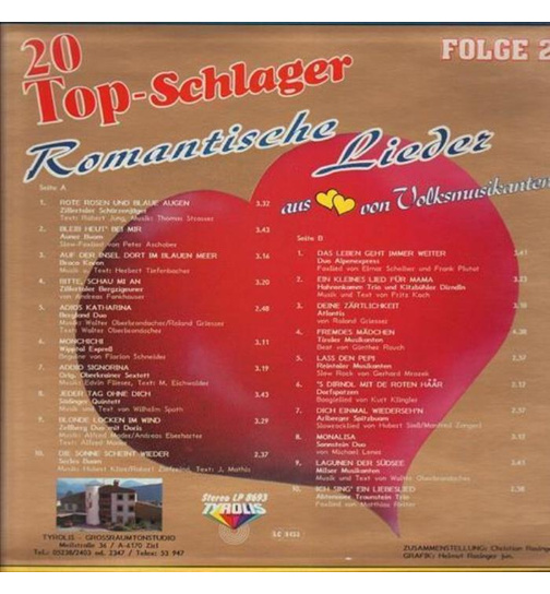 Romantische Lieder aus Herzen von Volksmusikanten - 20 Topschlager - Folge 2