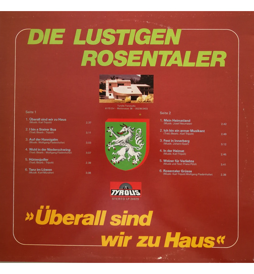 Die lustigen Rosentaler - berall sind wir zu Haus