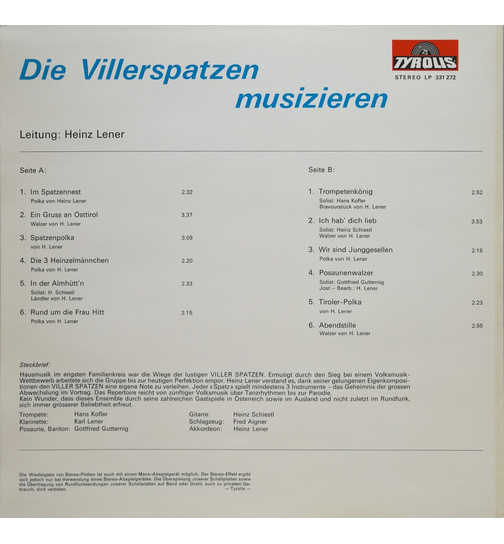 Orig. Viller Spatzen - Die Villerspatzen musizieren