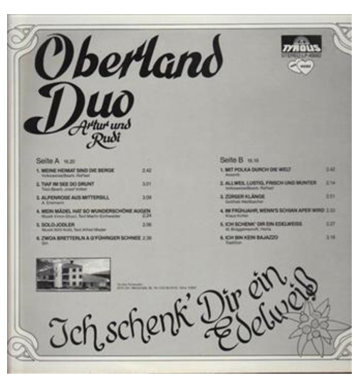 Oberland Duo Artur und Rudi - Ich schenk dir ein Edelwei