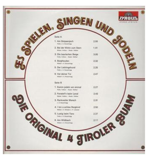 Orig. 4 Tiroler Buam - Spielen, singen und jodeln