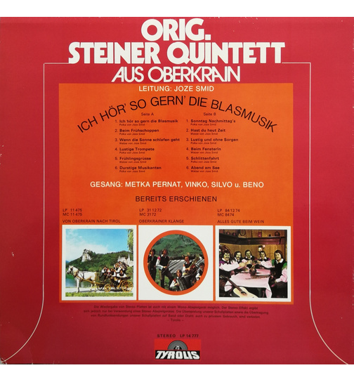 Orig. Steiner Quintett aus Oberkrain - I hr so gern die Blasmusik