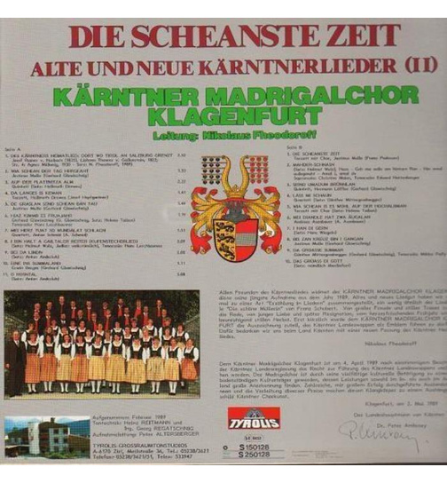 Krntner Madrigalchor Klagenfurt - Alte und neue Krntnerlieder II