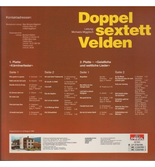 Doppelsextett Velden - Krntnerlieder / Geistliche und weltliche Lieder (2LP)