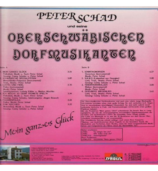 Peter Schad und seine Oberschwbischen Dorfmusikanten - Mein ganzes Glck