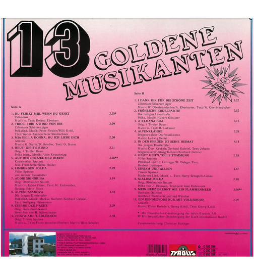 13 Goldene Musikanten / 20 Erfolgsmelodien