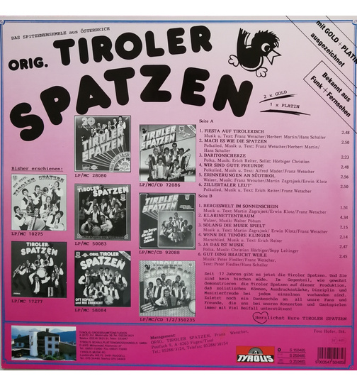 Orig. Tiroler Spatzen - Fiesta auf Tirolerisch