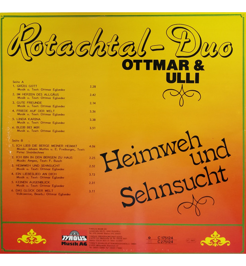 Rotachtal-Duo Ottmar & Ulli - Heimweh und Sehnsucht