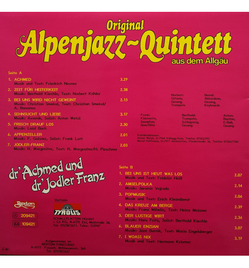 Orig. Alpenjazz Quintett - dr Achmed und dr Jodler Franz