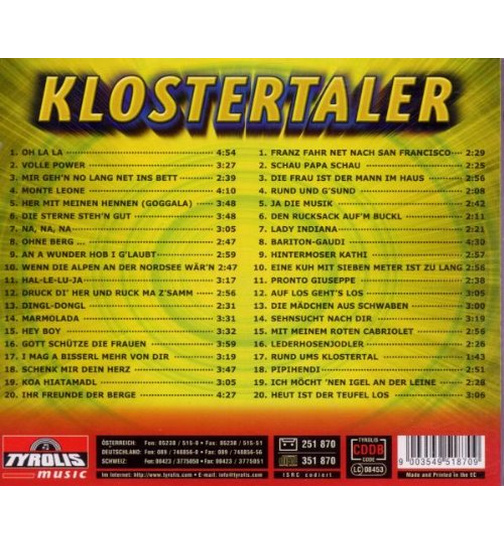 Klostertaler (Die Jungen) - 25 Jahre 40 groe Erfolge 2CD