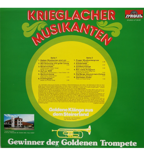 Orig. Krieglacher Musikanten - Goldene Klnge aus dem Steirerland