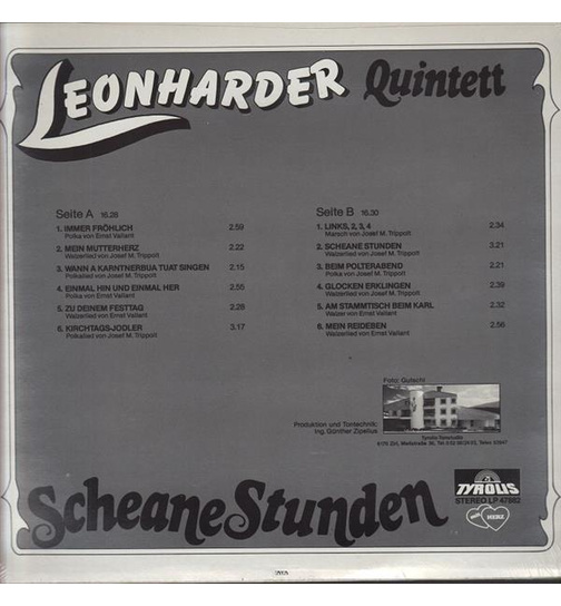 Leonharder Quintett - Scheane Stunden