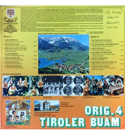 Orig. 4 Tiroler Buam - 20 Jahre