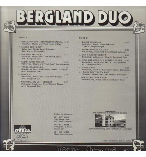 Bergland Duo Franz und Andreas - Lieder der Heimat