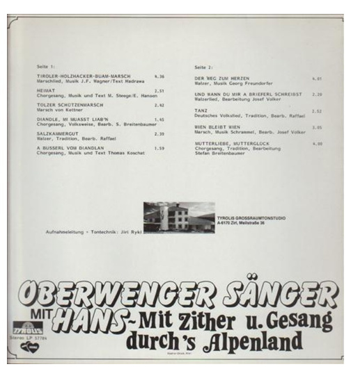 Oberwenger Snger mit Hans - Mit Zither und Gesang durchs Alpenland