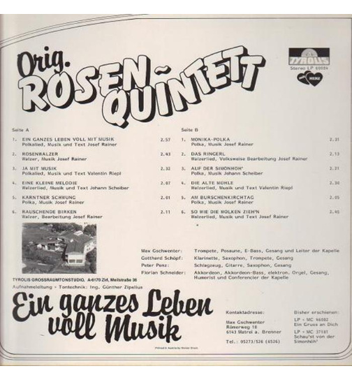 Orig. Rosen Quintett - Ein ganzes Leben voll Musik