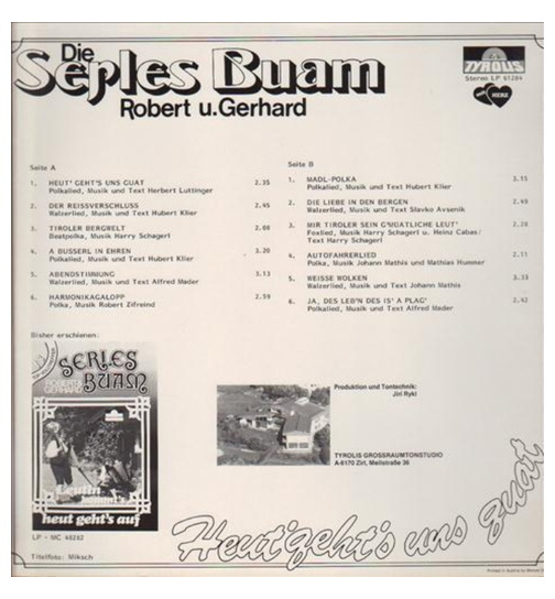 Serles Buam Robert & Gerhard - Heut gehts uns guat