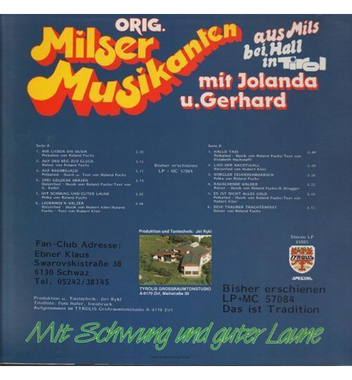 Orig. Milser Musikanten - Mit Schwung und guter Laune