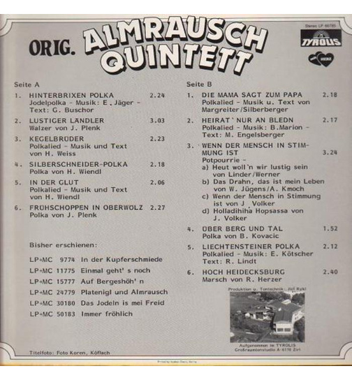 Orig. Almrausch-Quintett - Hinterbrixen Polka