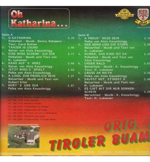 Orig. 4 Tiroler Buam - Oh Katharina