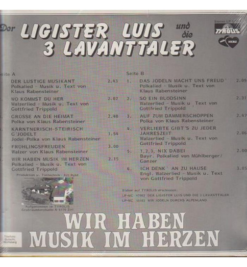 Ligister Luis und die 3 Lavanttaler - Wir haben Musik im Herzen