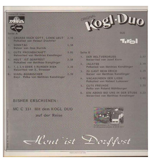 Orig. Kogl Duo - Heut ist Dorffest