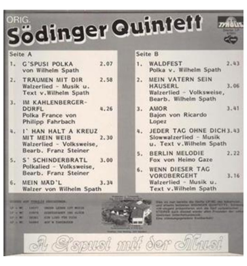 Orig. Sdinger Quintett - A Gspusi mit der Musi