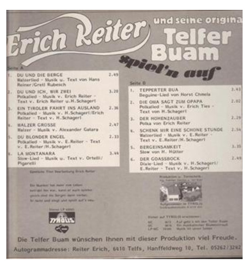 Erich Reiter und seine original Telfer Baum spieln auf