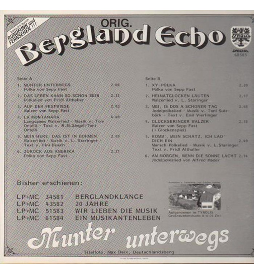 Orig. Bergland Echo - Munter unterwegs