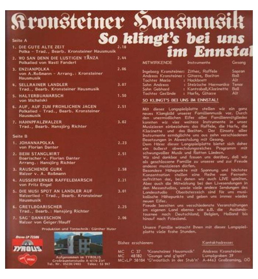 Kronsteiner Hausmusik - So klingts bei uns im Ennstal