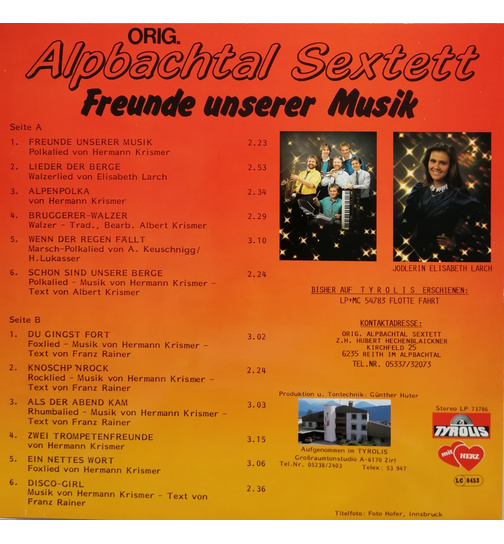 Orig. Alpbachtal Sextett - Freunde unserer Musik