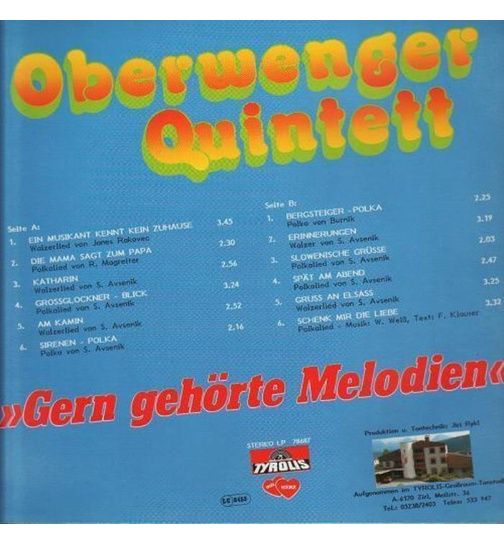 Oberwenger Quintett - Gern gehrte Melodien