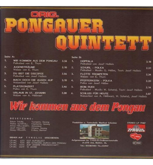 Orig. Pongauer Quintett - Wir kommen aus dem Pongau