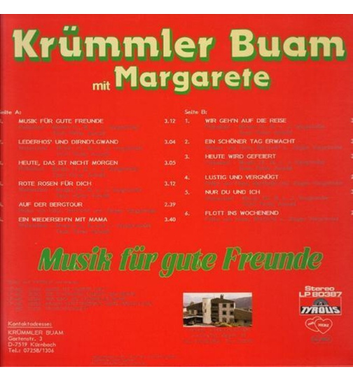 Krmmler Buam mit Margarete - Musik fr gute Freunde