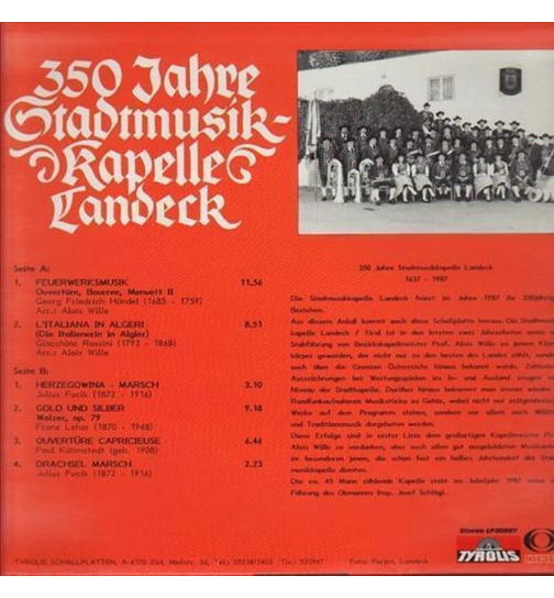 Stadtmusikkapelle Landeck - 350 Jahre