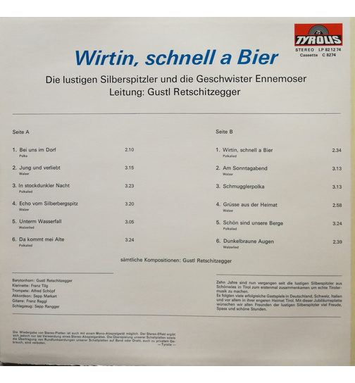 Die lustigen Silberspitzler & Geschwister Ennemoser - Wirtin, schnell a Bier