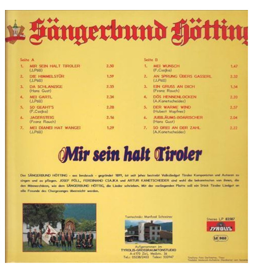 Sngerbund Htting - Mir sein halt Tiroler