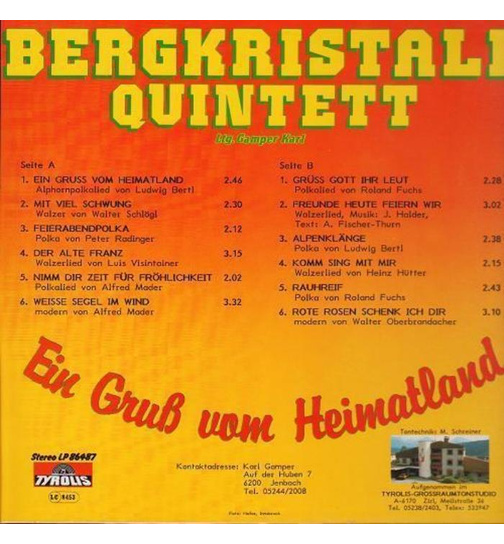 Bergkristall Quintett - Ein Gru vom Heimatland