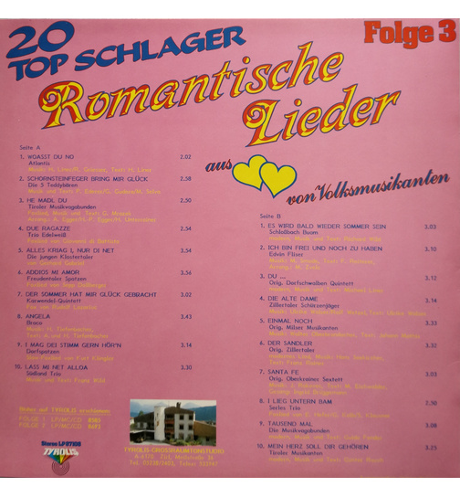 Romantische Lieder - 20 Topschlager - Folge 3