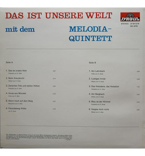 Melodia Quintett - Das ist unsere Welt