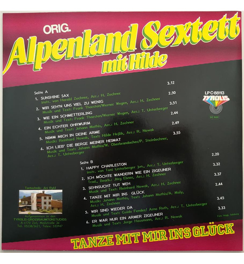 Alpenland Sextett mit Hilde - Tanze mit mir ins Glck