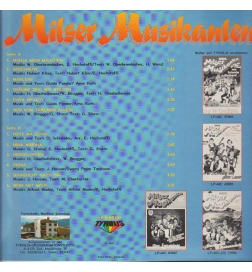 Orig. Milser Musikanten - Anschaun / Htt ma gern