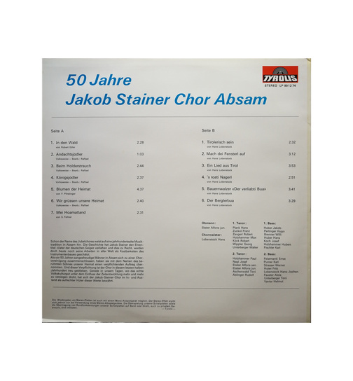 Jakob Steiner Chor Absam - 50 Jahre