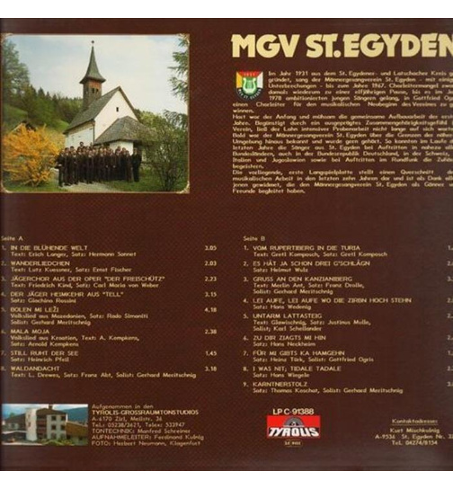 Mnnergesangsverein St. Egyden - O du mein Karntnerland