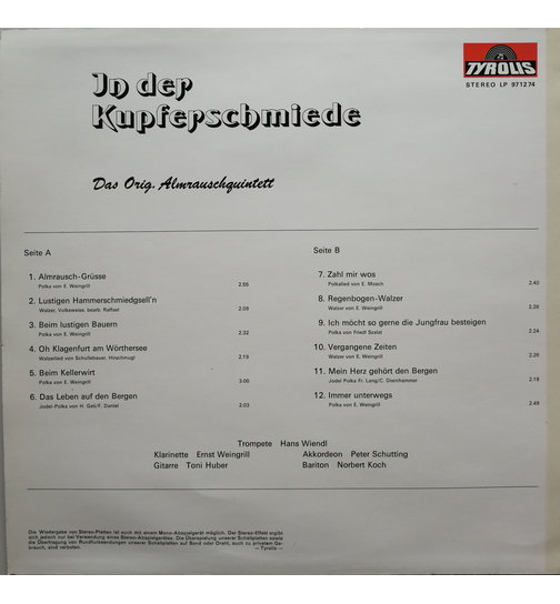 Orig. Almrauschquintett - In der Kupferschmiede