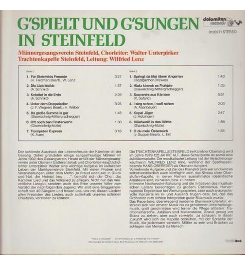 Trachtenkapelle und Mnnergesangsverein Steinfeld - Gspielt und gsungen in Steinfeld