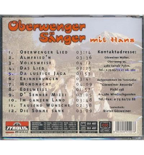 Oberwenger Snger mit Hans - 20 Jahre Almagsang und Zitherklang