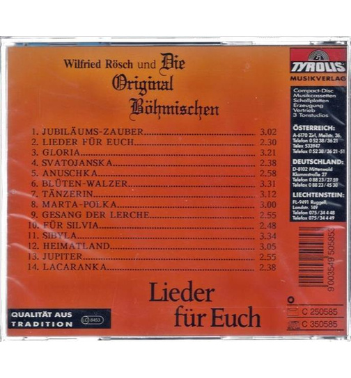 Wilfried Rsch und Die Original Bhmischen - Lieder fr Euch 5 Jahre